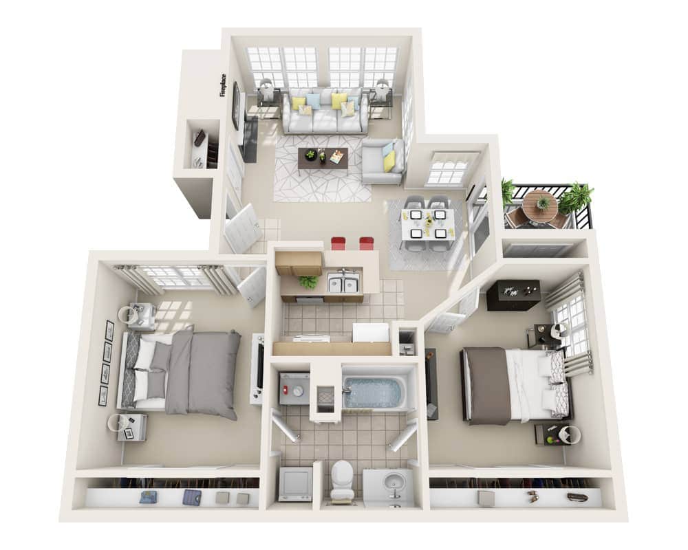 Plano de Cambridge, que muestra 2 habitación
