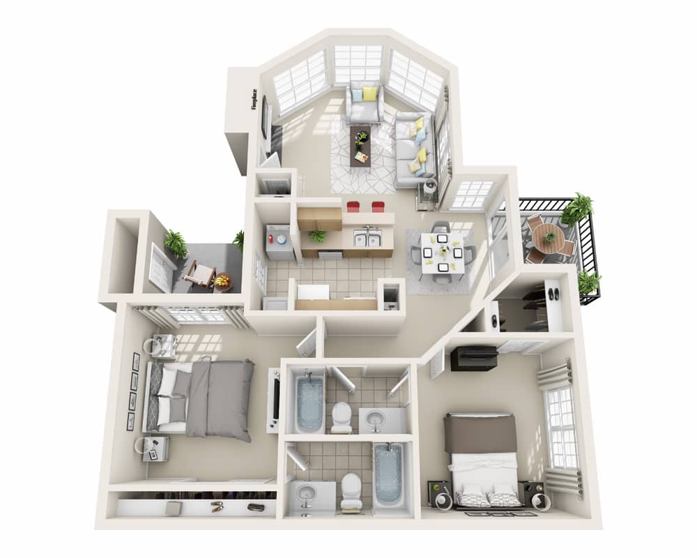 Plano de Devonshire, que muestra 2 habitación