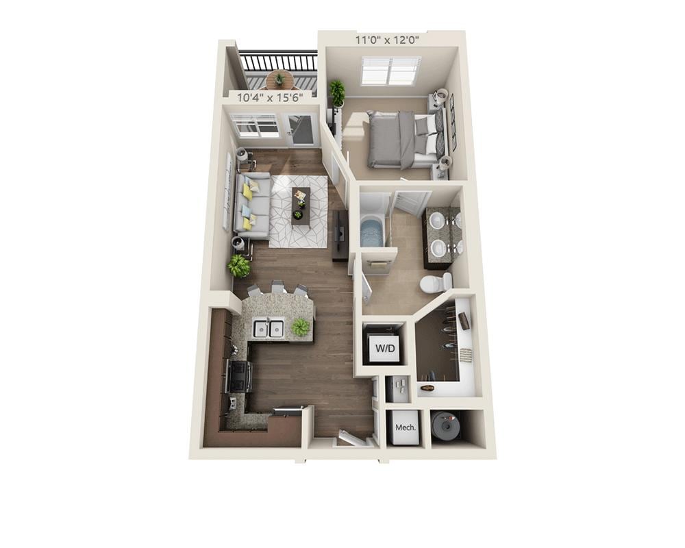 Floorplan diagram for Studio E1A, showing Studio