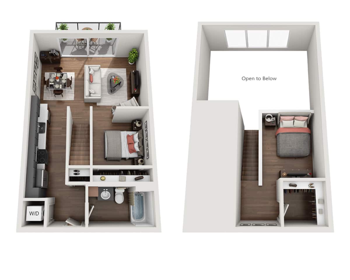 Floorplan diagram for One Bedroom A1CDL, showing 1 bedroom