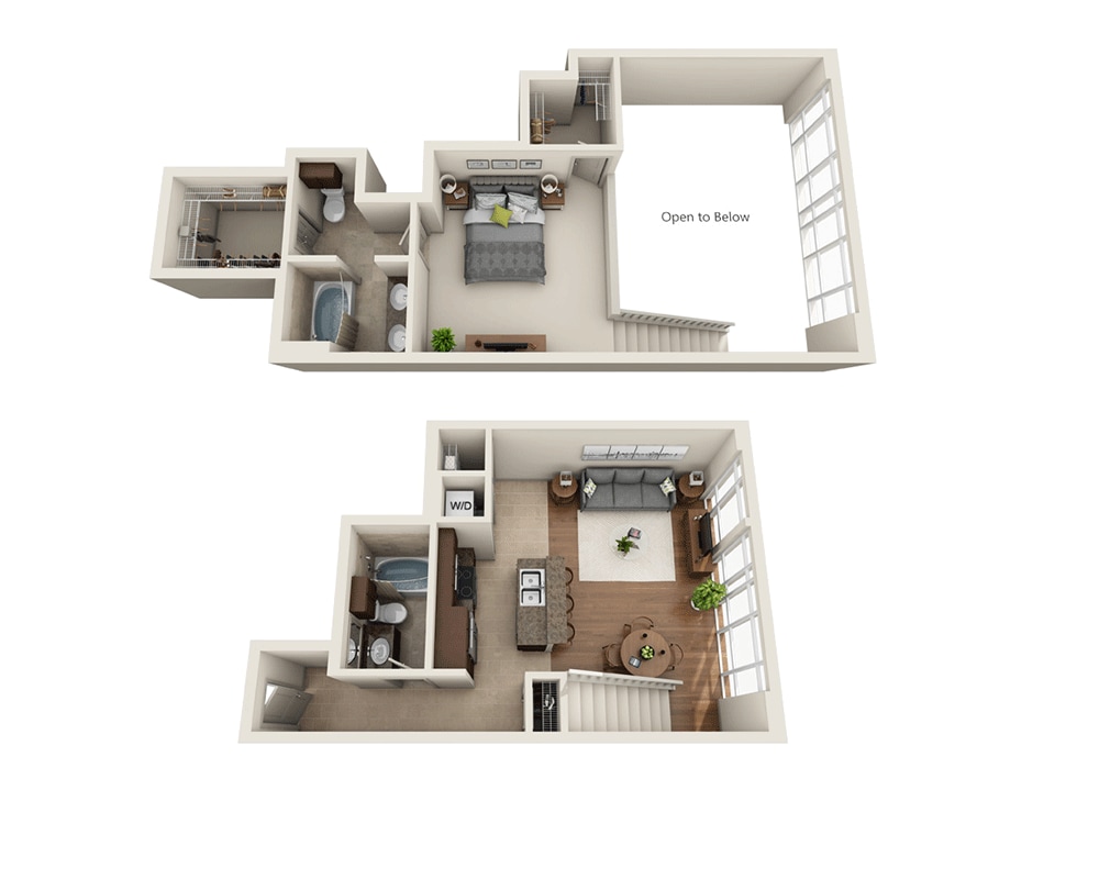 Floorplan diagram for Plan TH1 (A2AT), showing 1 bedroom