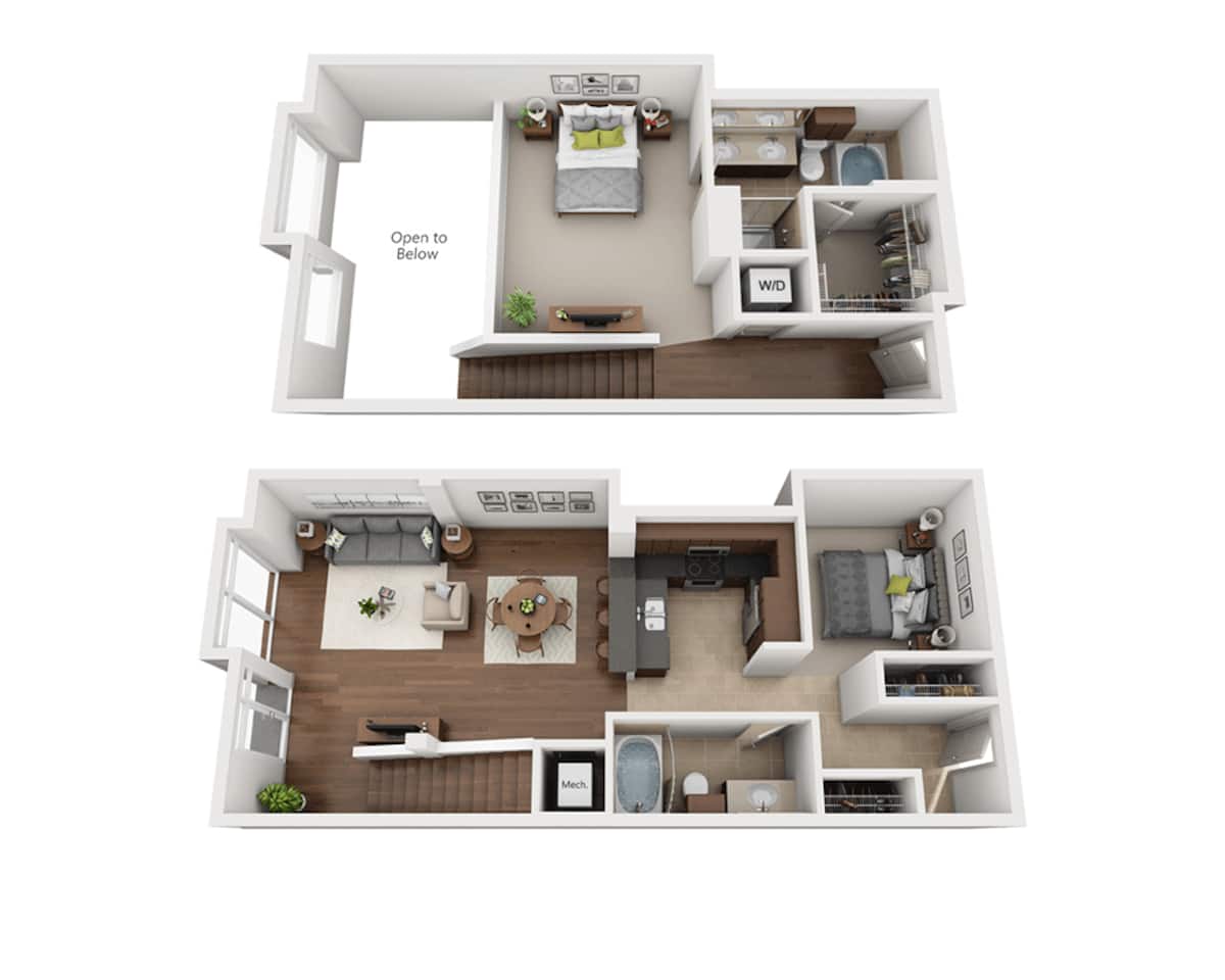 Floorplan diagram for Plan A2CTD, showing 1 bedroom