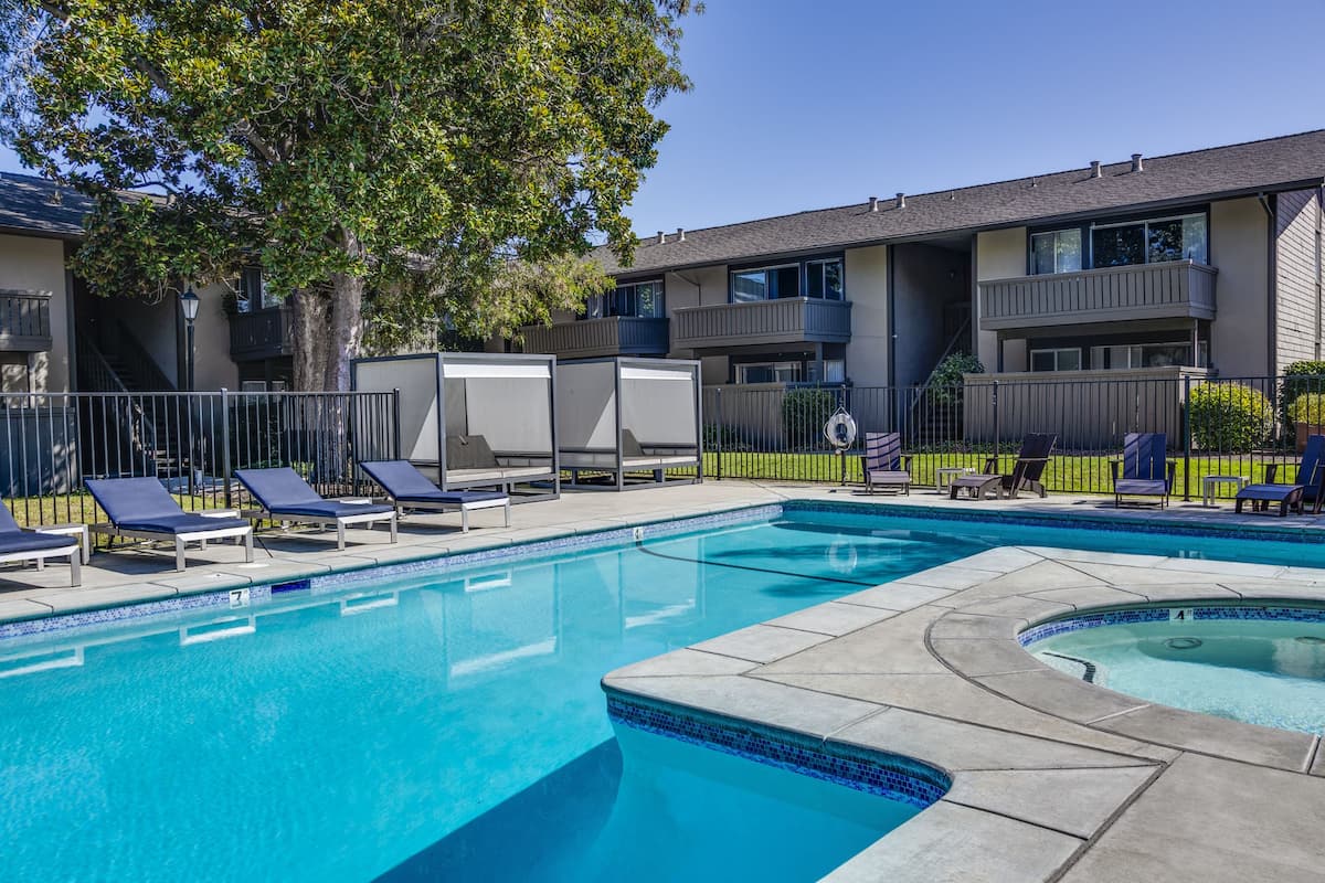 Exterior of Birch Creek, an Airbnb-friendly apartment in Mountain View, CA