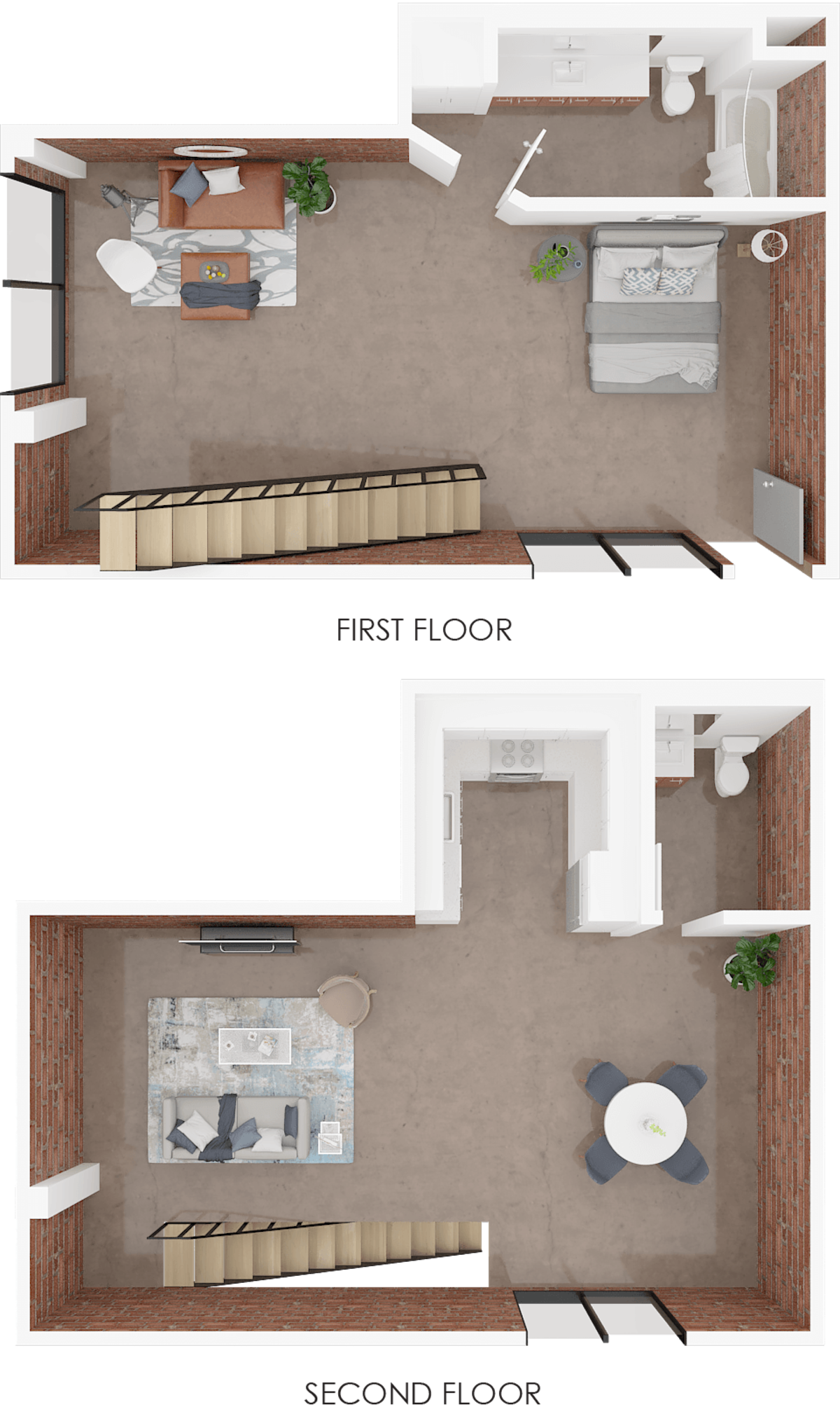 Floorplan diagram for Loft B, showing Studio