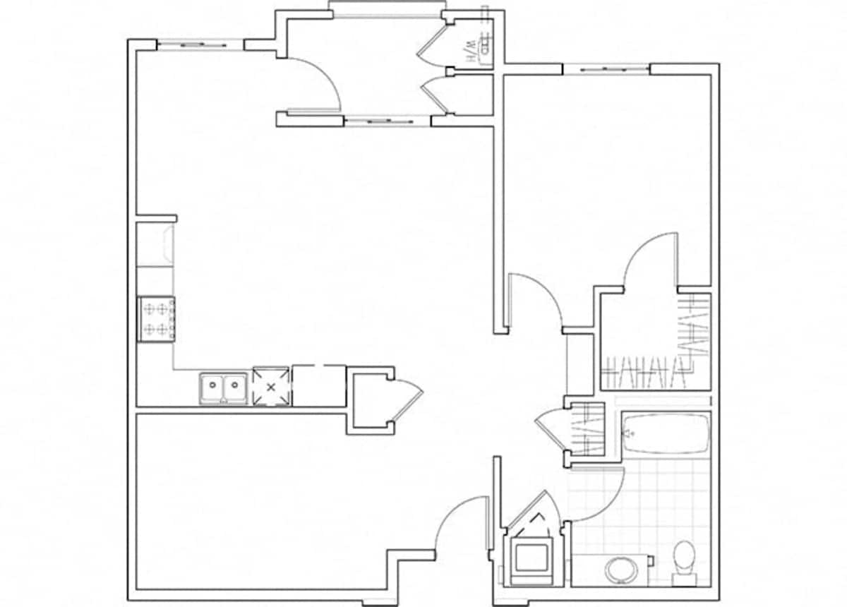 Floorplan diagram for A3 1x1 D, showing 1 bedroom