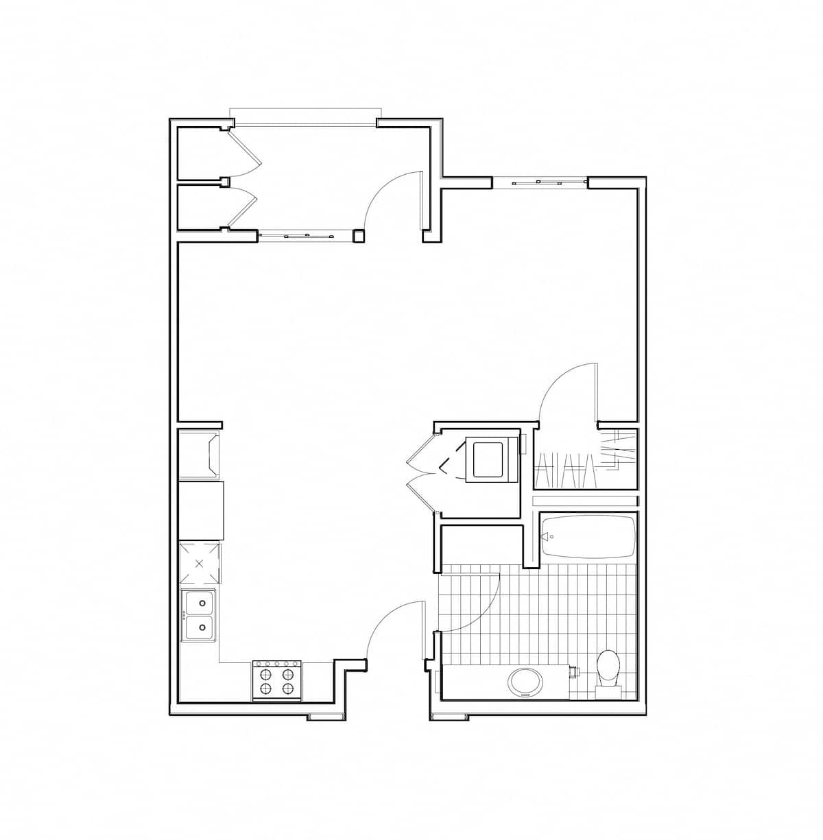 Floorplan diagram for A1 Studio, showing Studio