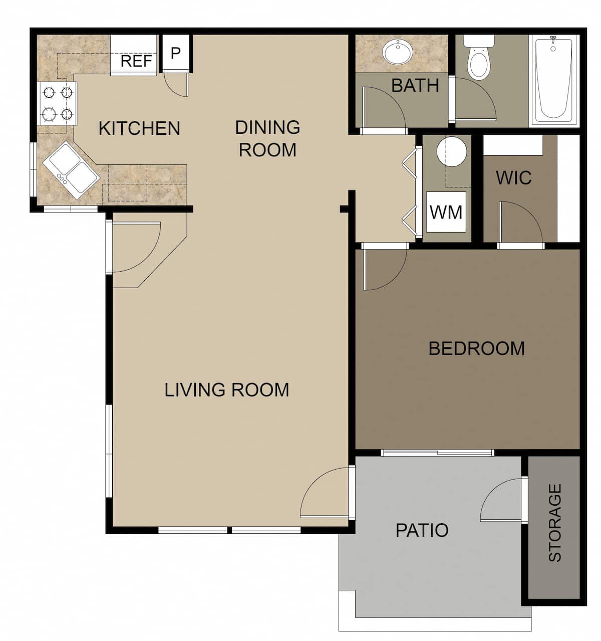 Floorplan diagram for A2, showing 1 bedroom