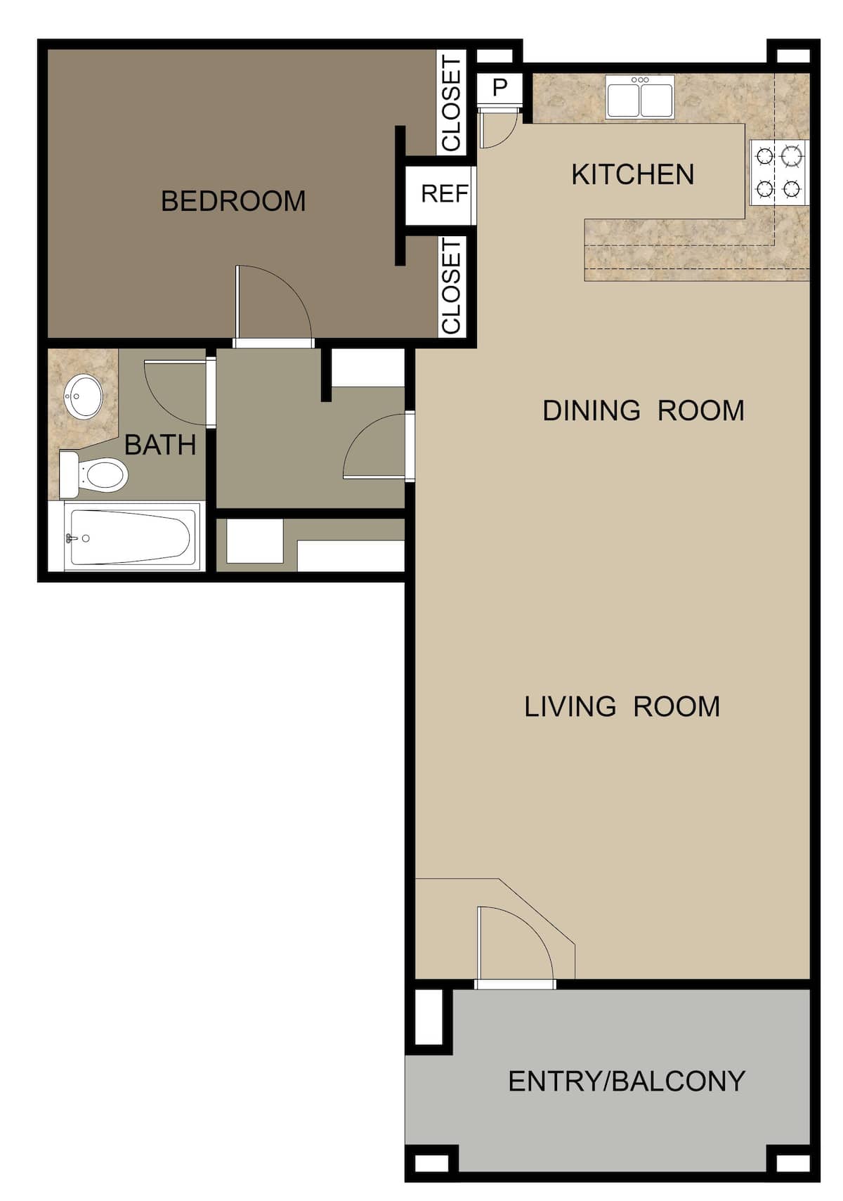 Floorplan diagram for A4, showing 1 bedroom