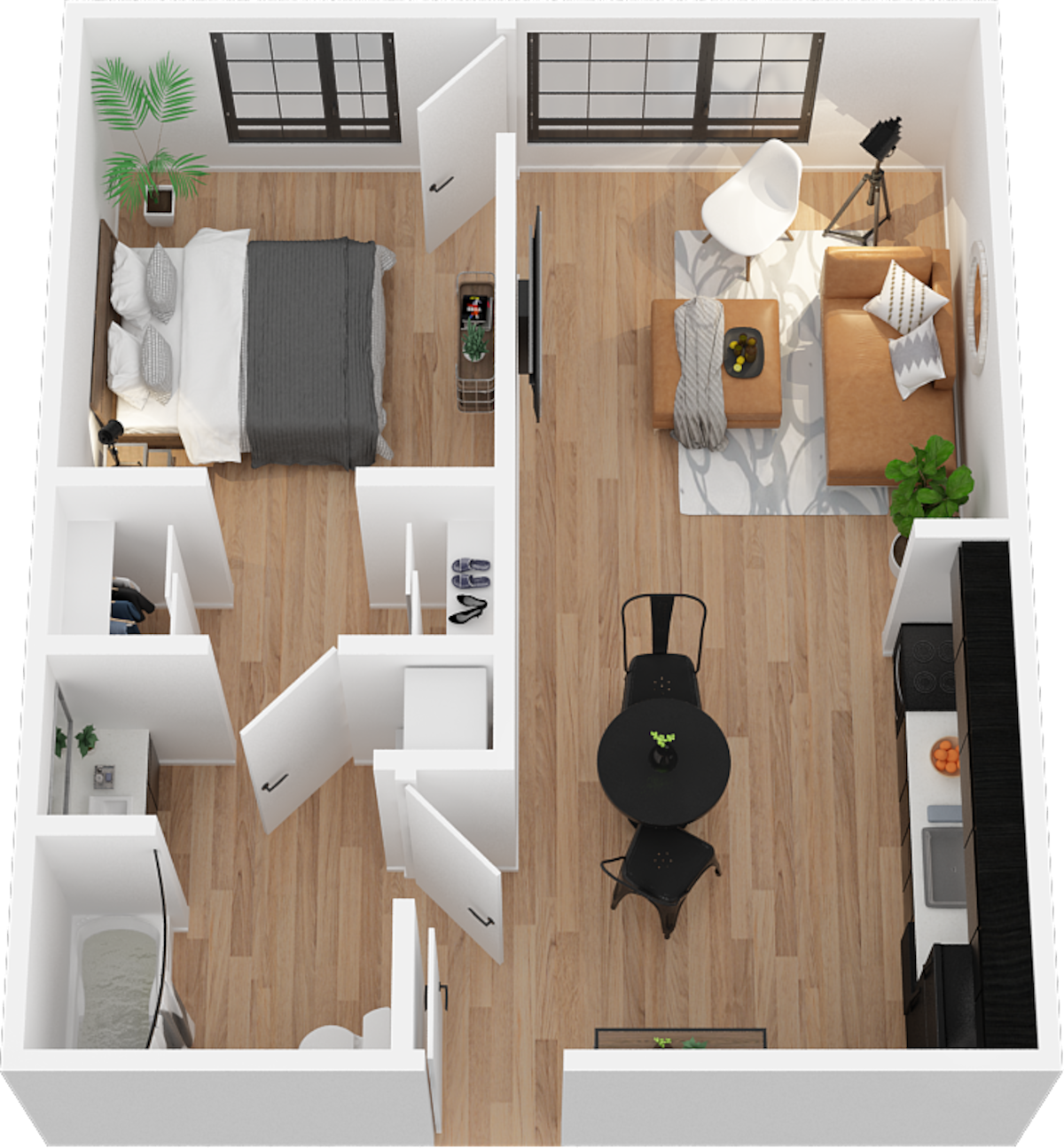 Floorplan diagram for One Bedroom , showing 1 bedroom