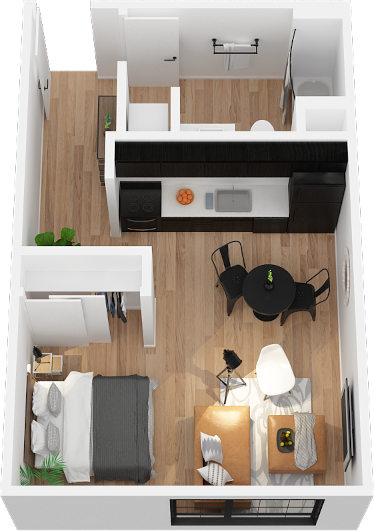 Floorplan diagram for Studio, showing Studio