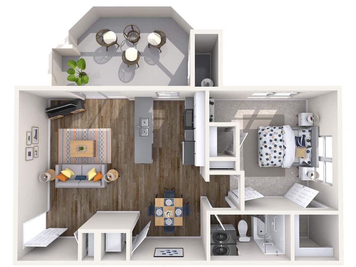 Floorplan diagram for A1, showing 1 bedroom