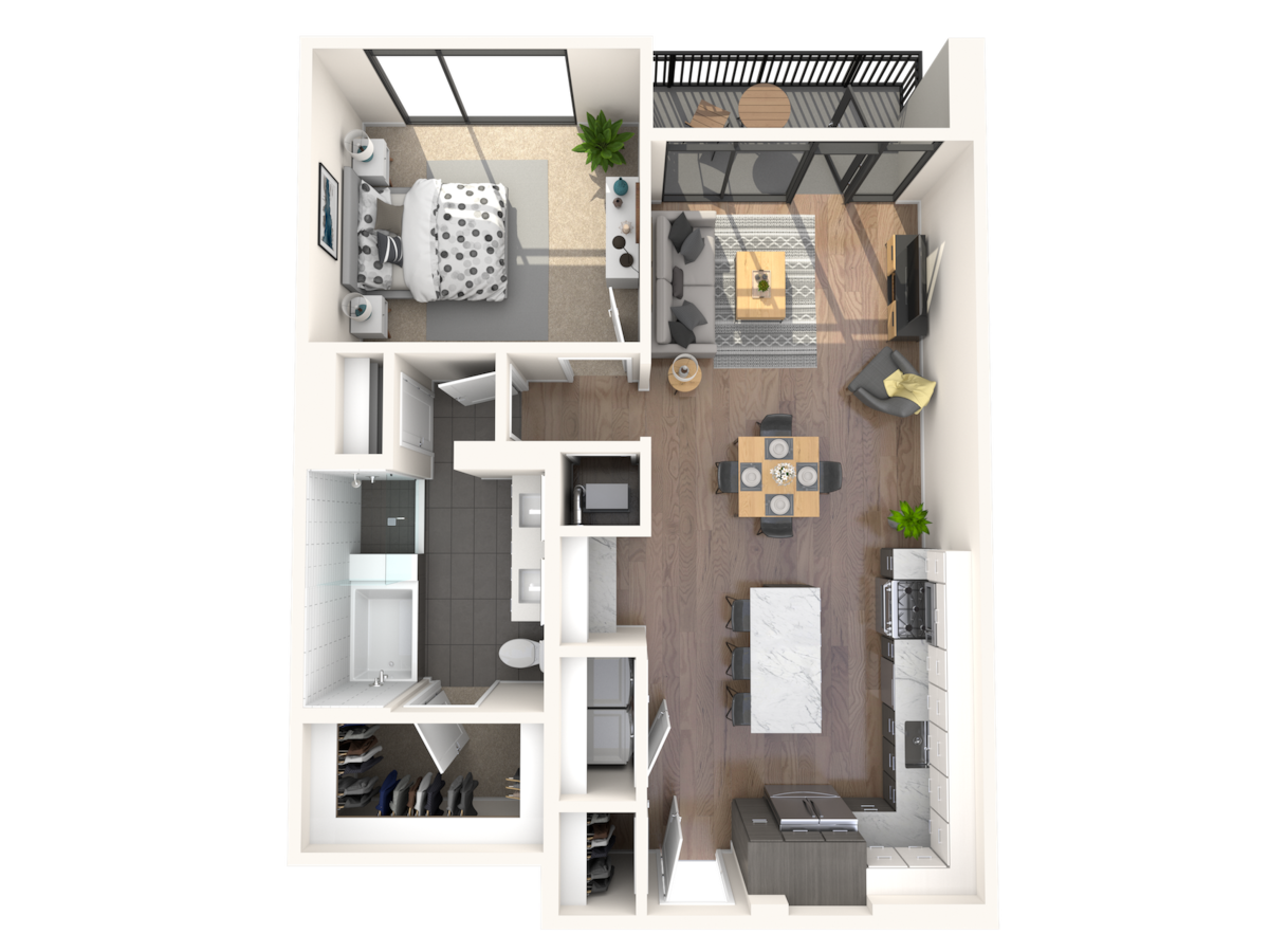Floorplan diagram for A10a, showing 1 bedroom