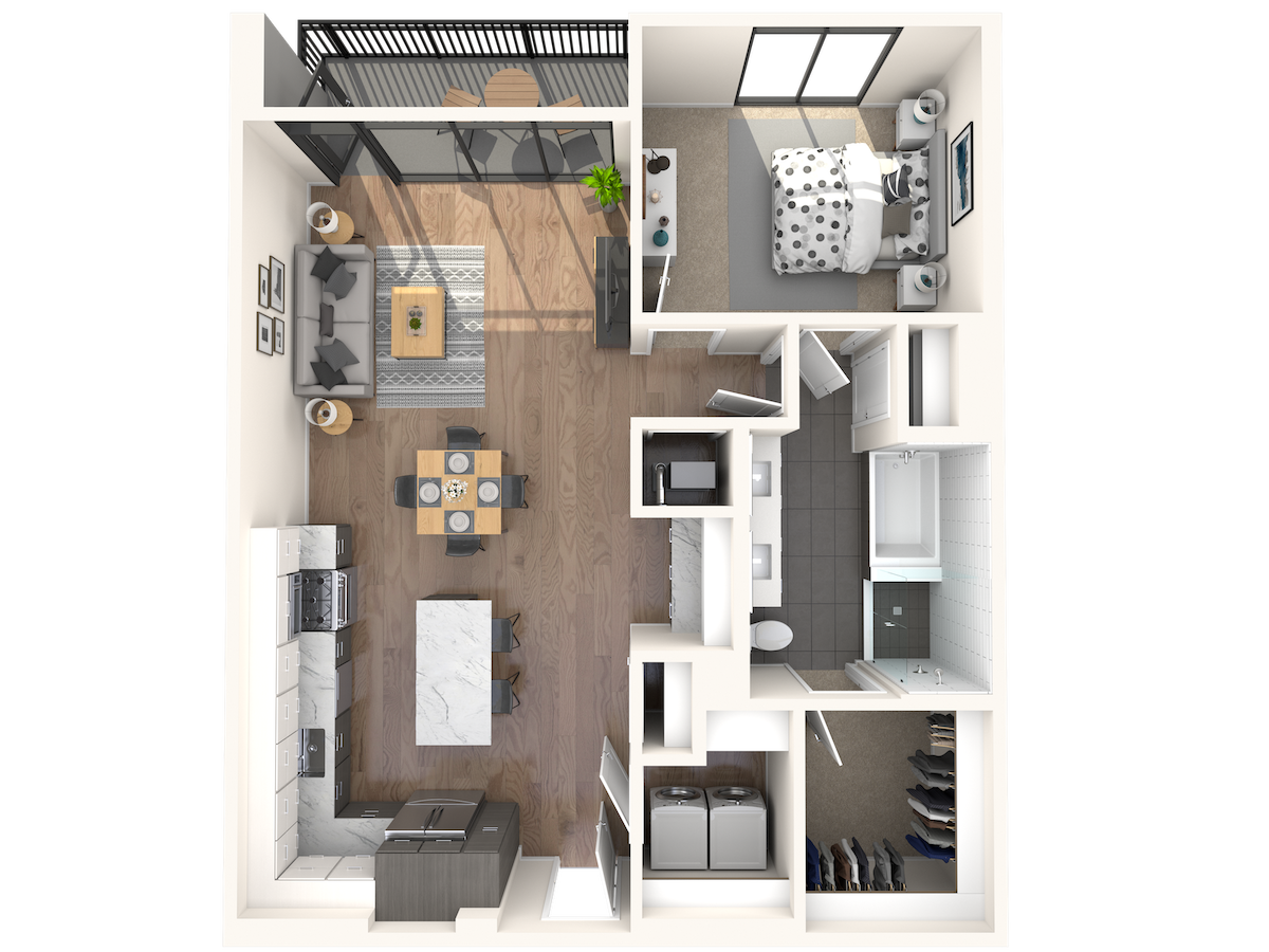 Floorplan diagram for A11, showing 1 bedroom