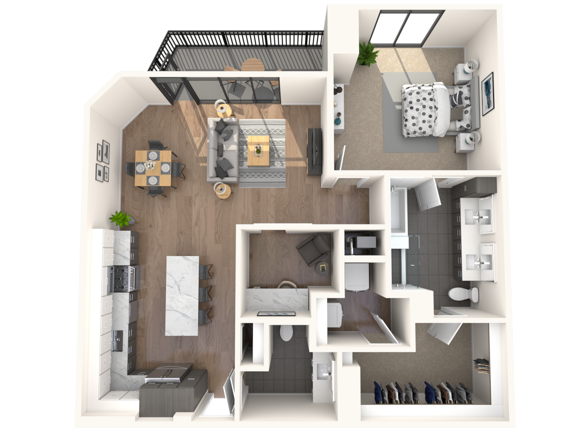 Floorplan diagram for A13, showing 1 bedroom