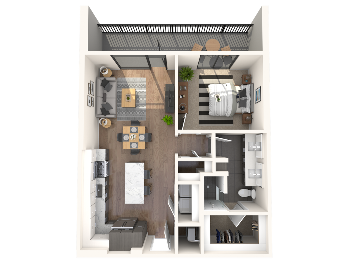 Floorplan diagram for A3, showing 1 bedroom
