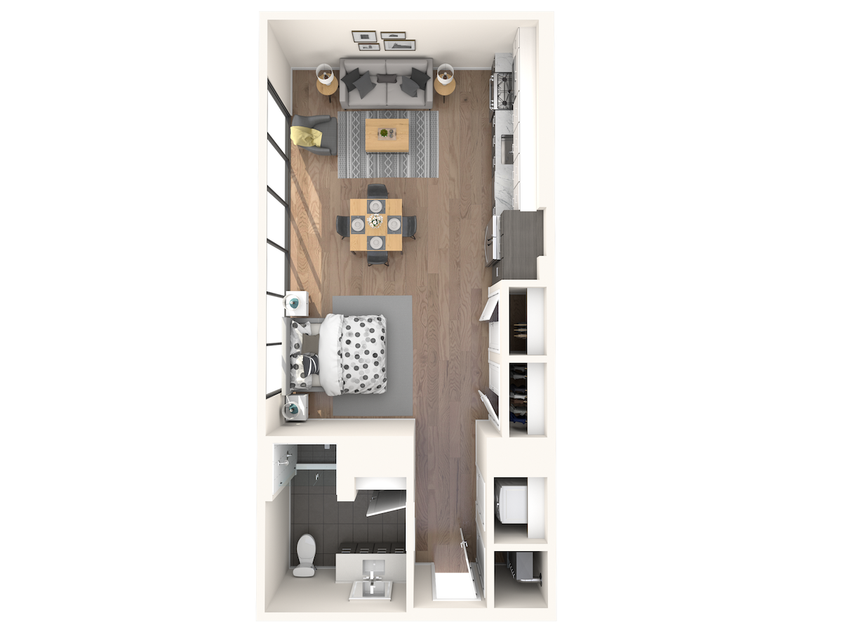 Floorplan diagram for D2, showing Studio
