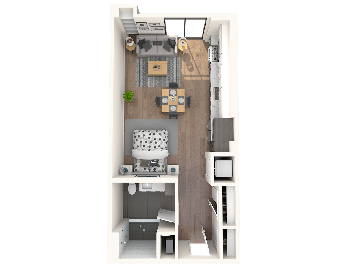 Floorplan diagram for S1, showing Studio