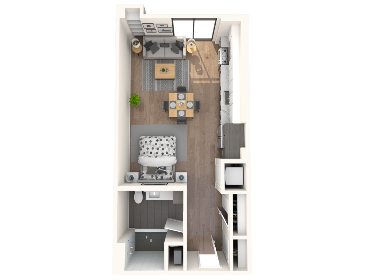 Floorplan diagram for S1, showing Studio