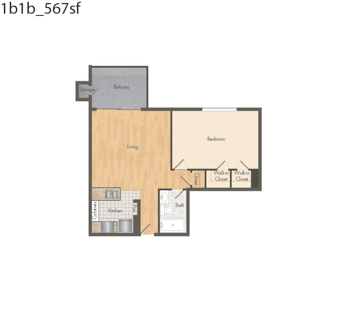 Floorplan diagram for A2, showing 1 bedroom