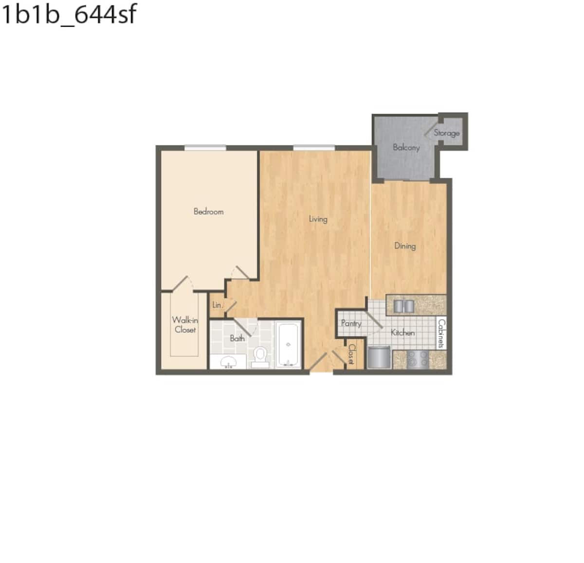 Floorplan diagram for A3, showing 1 bedroom