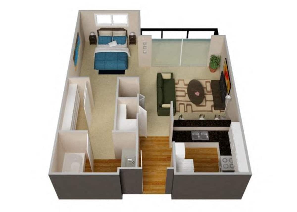 Floorplan diagram for THE SPRING, showing Studio