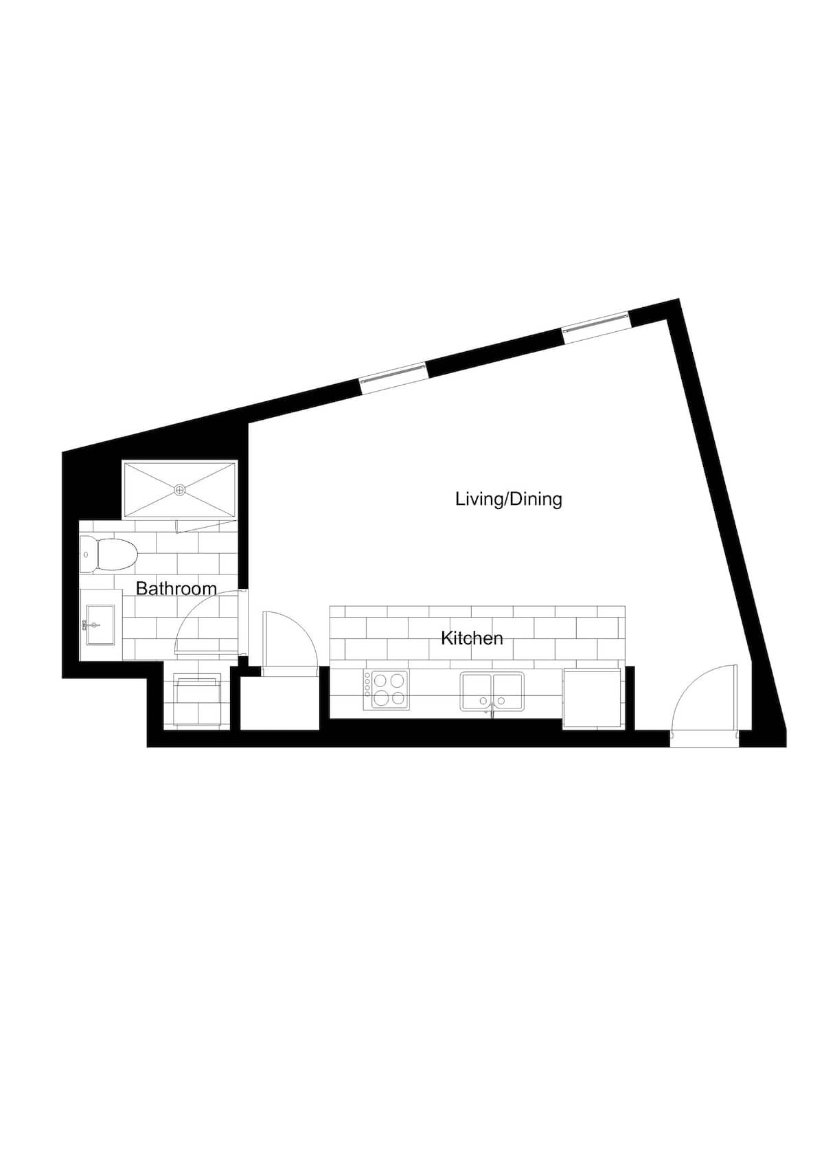 Floorplan diagram for Studio - A5, showing Studio