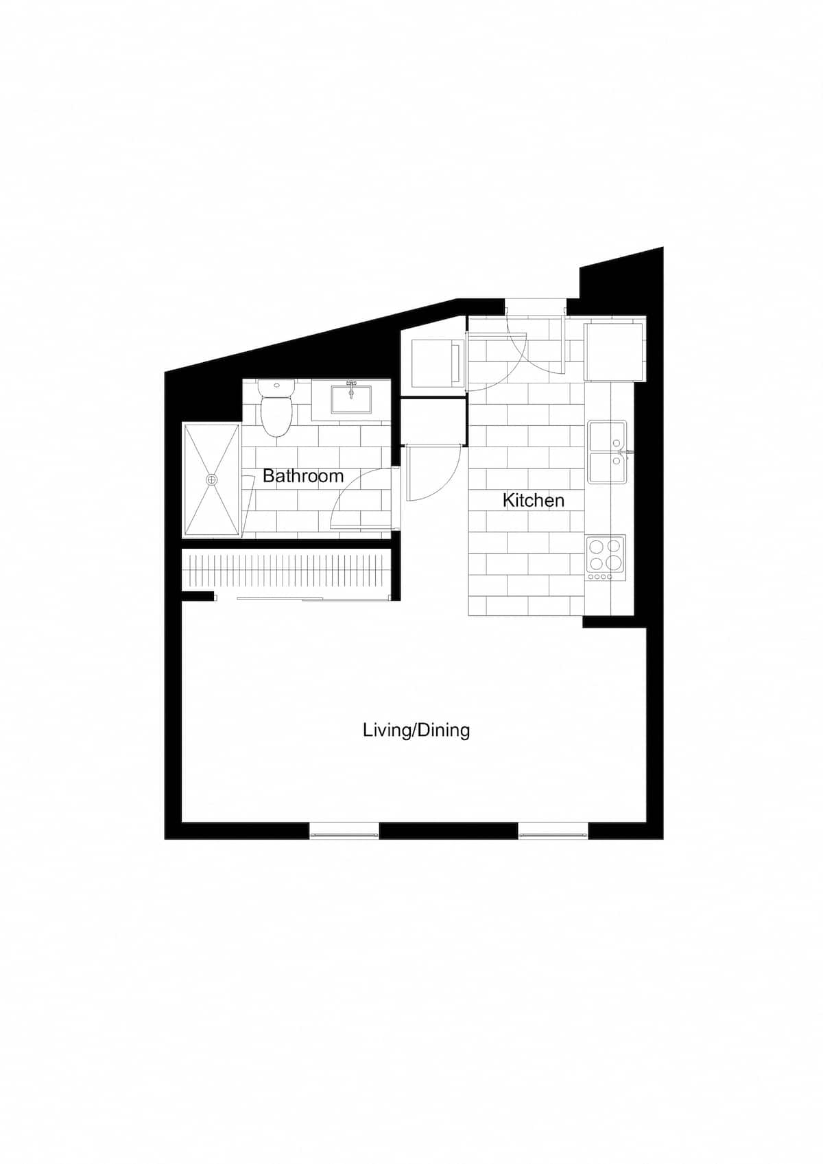 Floorplan diagram for Studio - A3, showing Studio