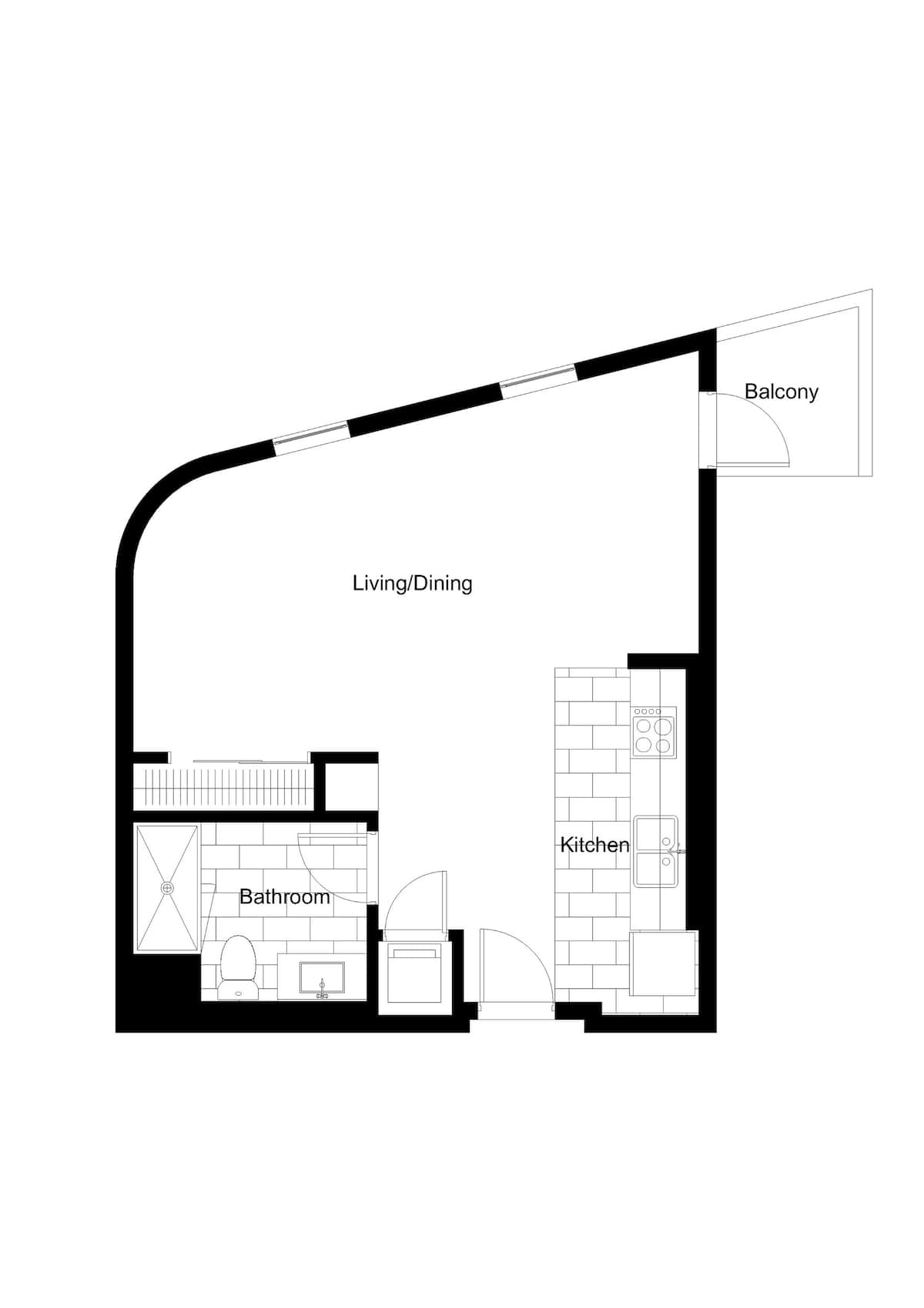 Floorplan diagram for Studio - A7, showing Studio