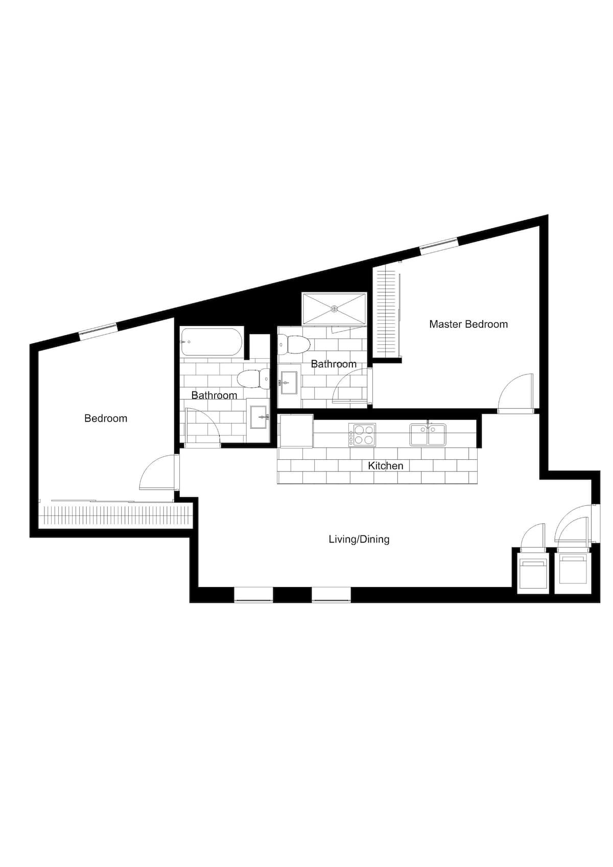 Floorplan diagram for 2BD/2BA - C4, showing 2 bedroom