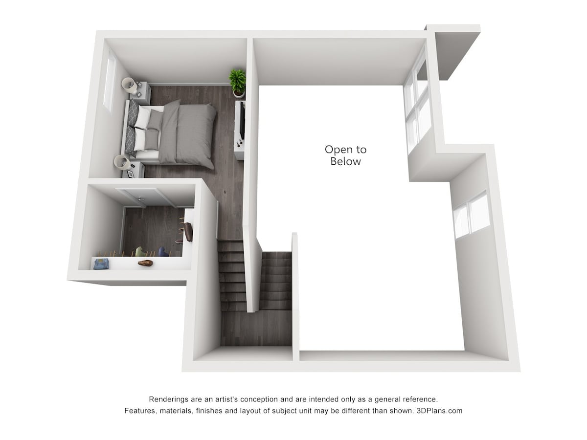 Floorplan diagram for 1BD/1BA - B1-B-1, showing 1 bedroom