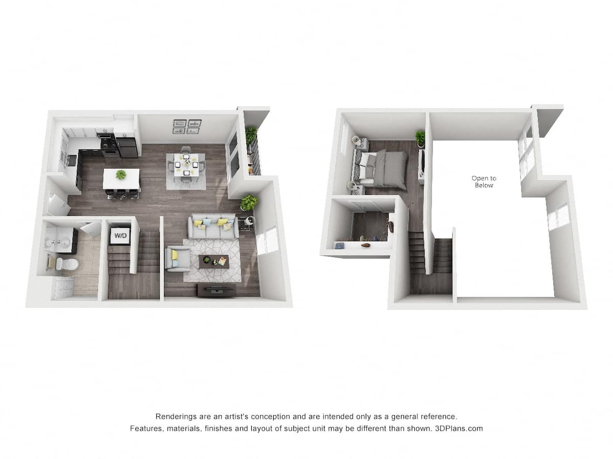 Floorplan diagram for 1BD/1BA - B2-B-1, showing 1 bedroom