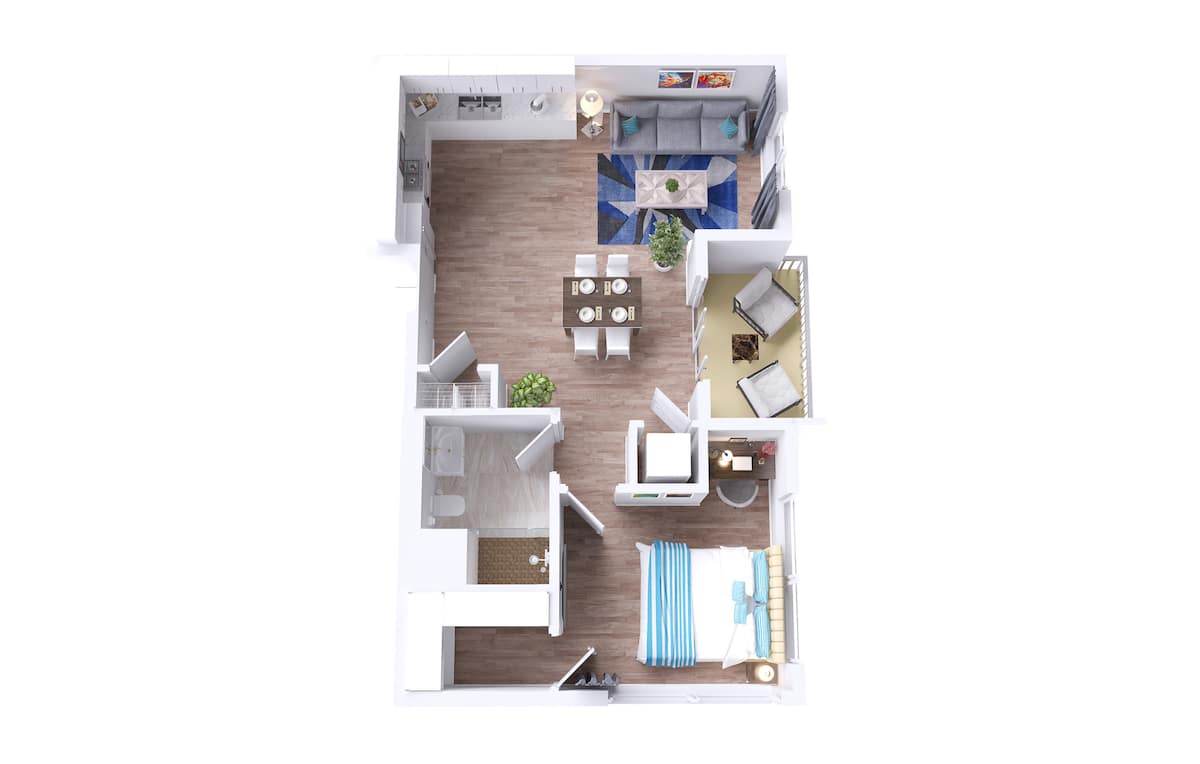 Floorplan diagram for Angel City, showing 1 bedroom