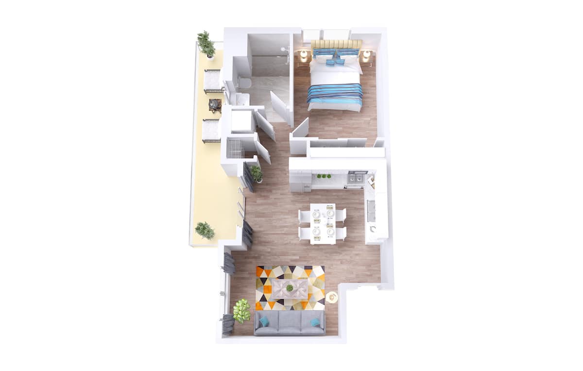 Floorplan diagram for Elysian, showing 1 bedroom