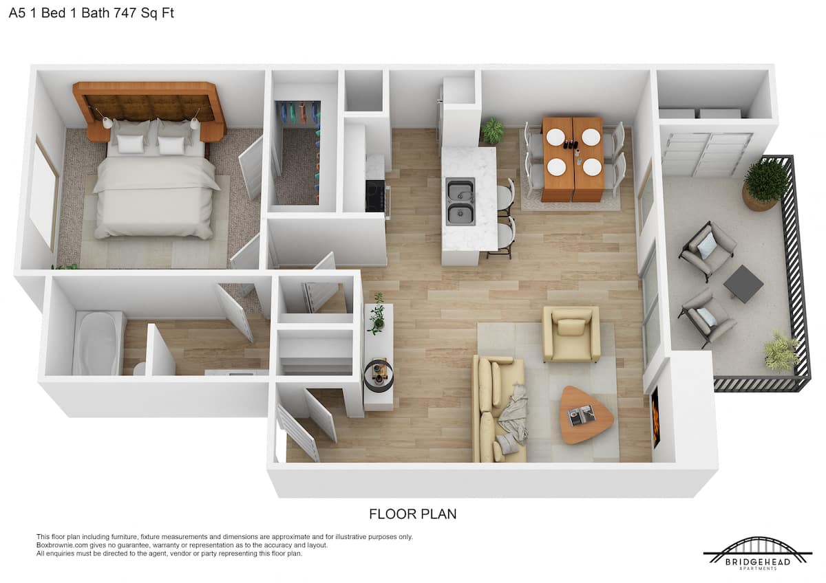 Floorplan diagram for A5, showing 1 bedroom