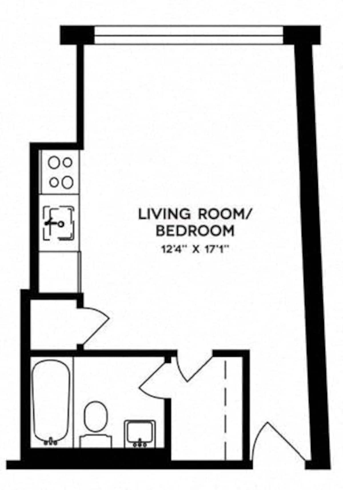 Floorplan diagram for S1, showing Studio