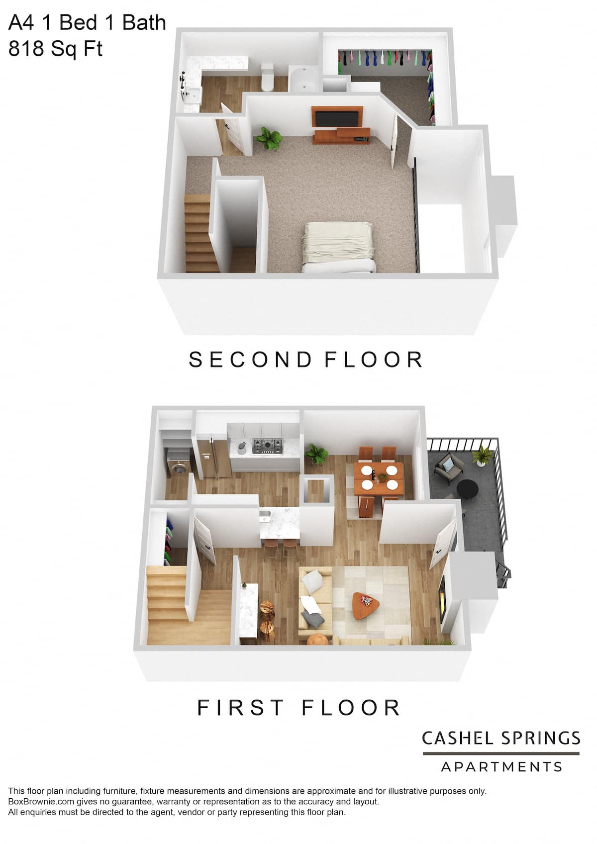 Floorplan diagram for A4, showing 1 bedroom