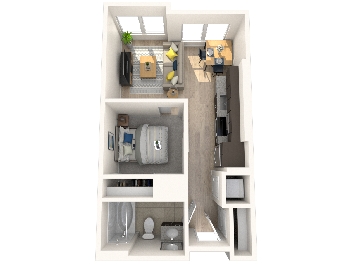 Floorplan diagram for S1, showing Studio