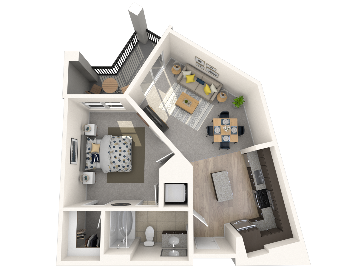 Floorplan diagram for A2, showing 1 bedroom