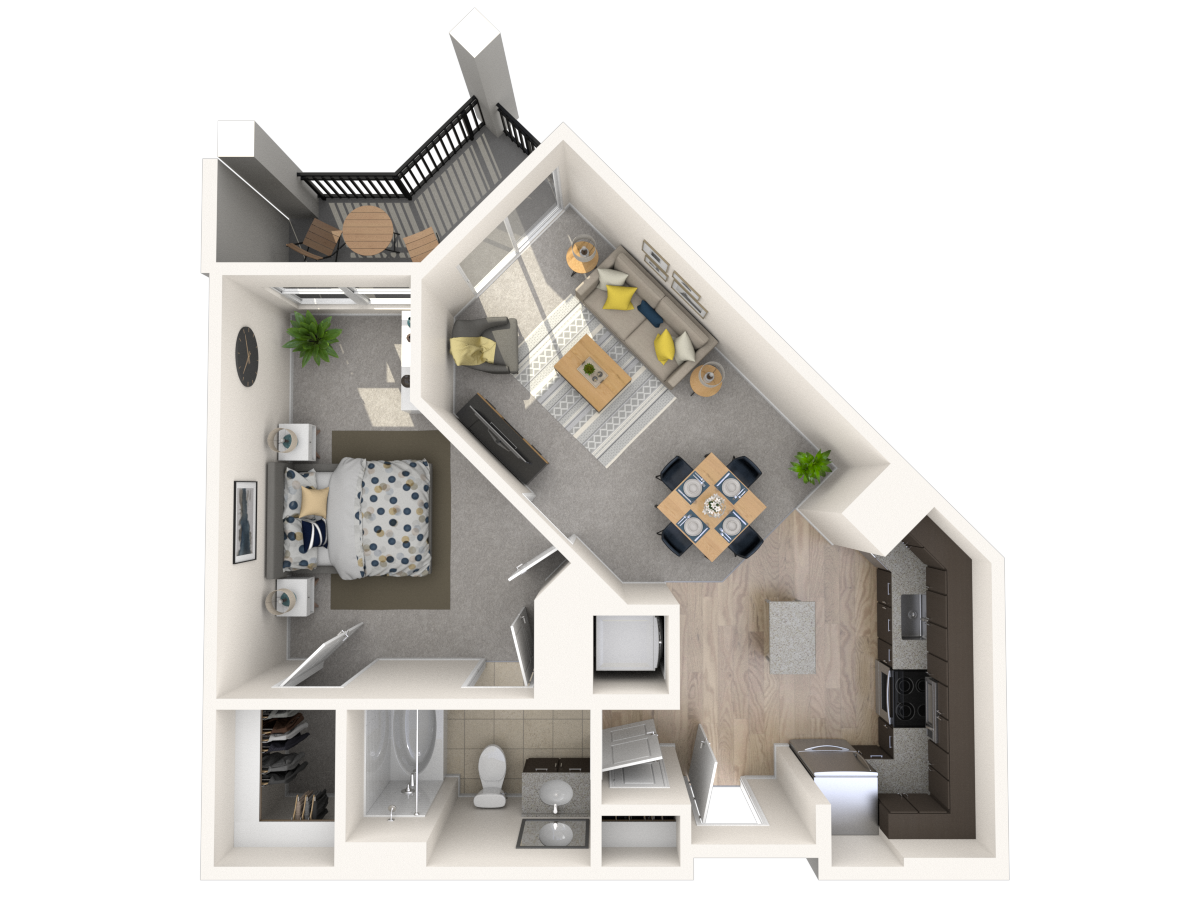 Floorplan diagram for A6, showing 1 bedroom