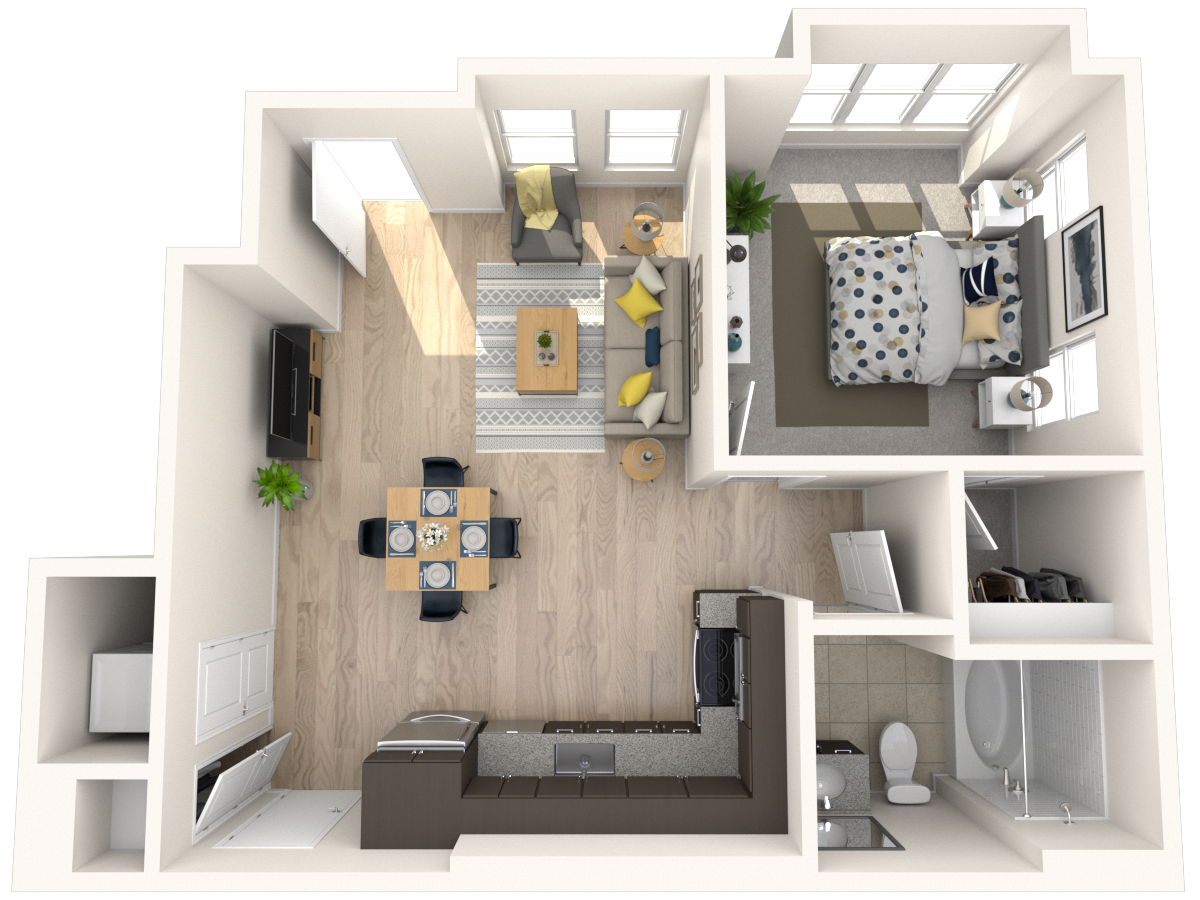 Floorplan diagram for A11, showing 1 bedroom