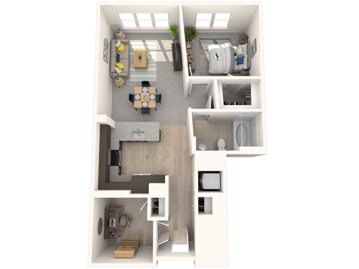 Floorplan diagram for AD1, showing 1 bedroom
