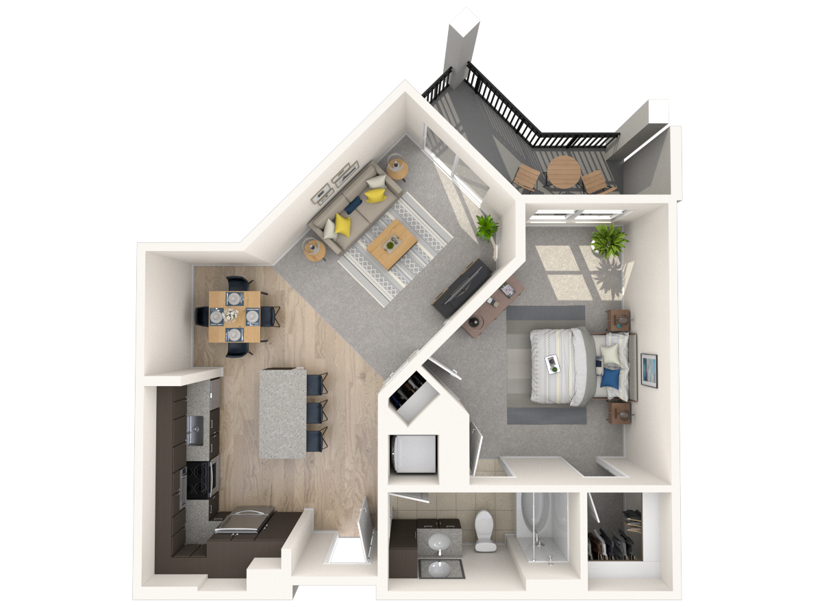 Floorplan diagram for A13, showing 1 bedroom