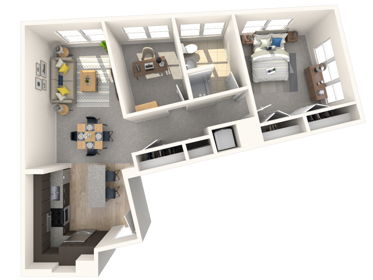Floorplan diagram for AD3, showing 1 bedroom