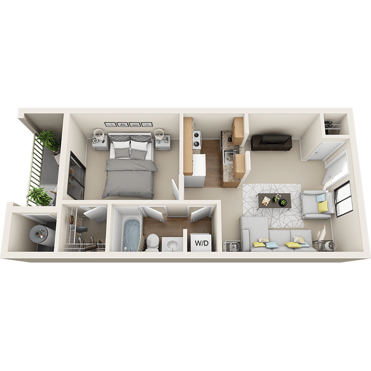 Floorplan diagram for Serenity Renovated, showing 1 bedroom