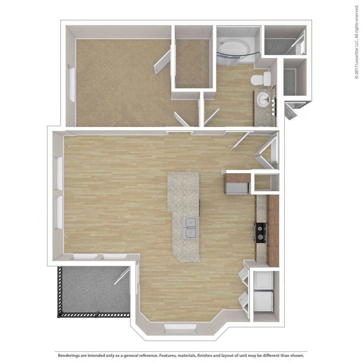 Floorplan diagram for A5, showing 1 bedroom