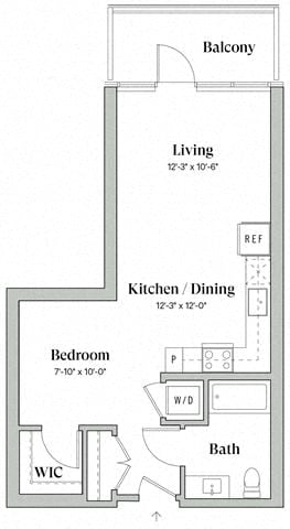 Floorplan diagram for A1, showing Studio