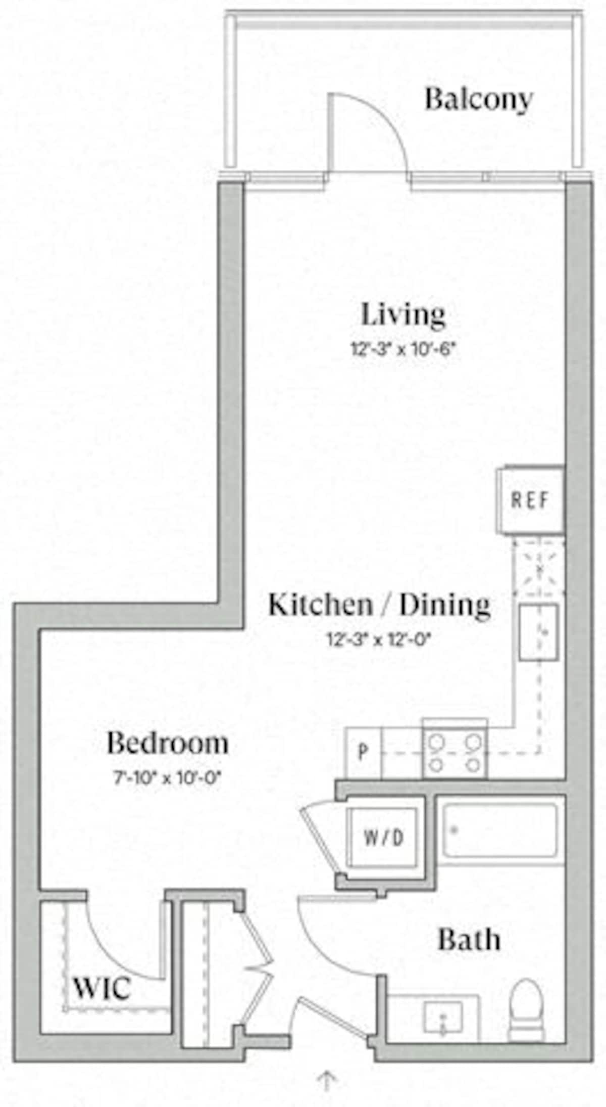 Floorplan diagram for A1, showing Studio