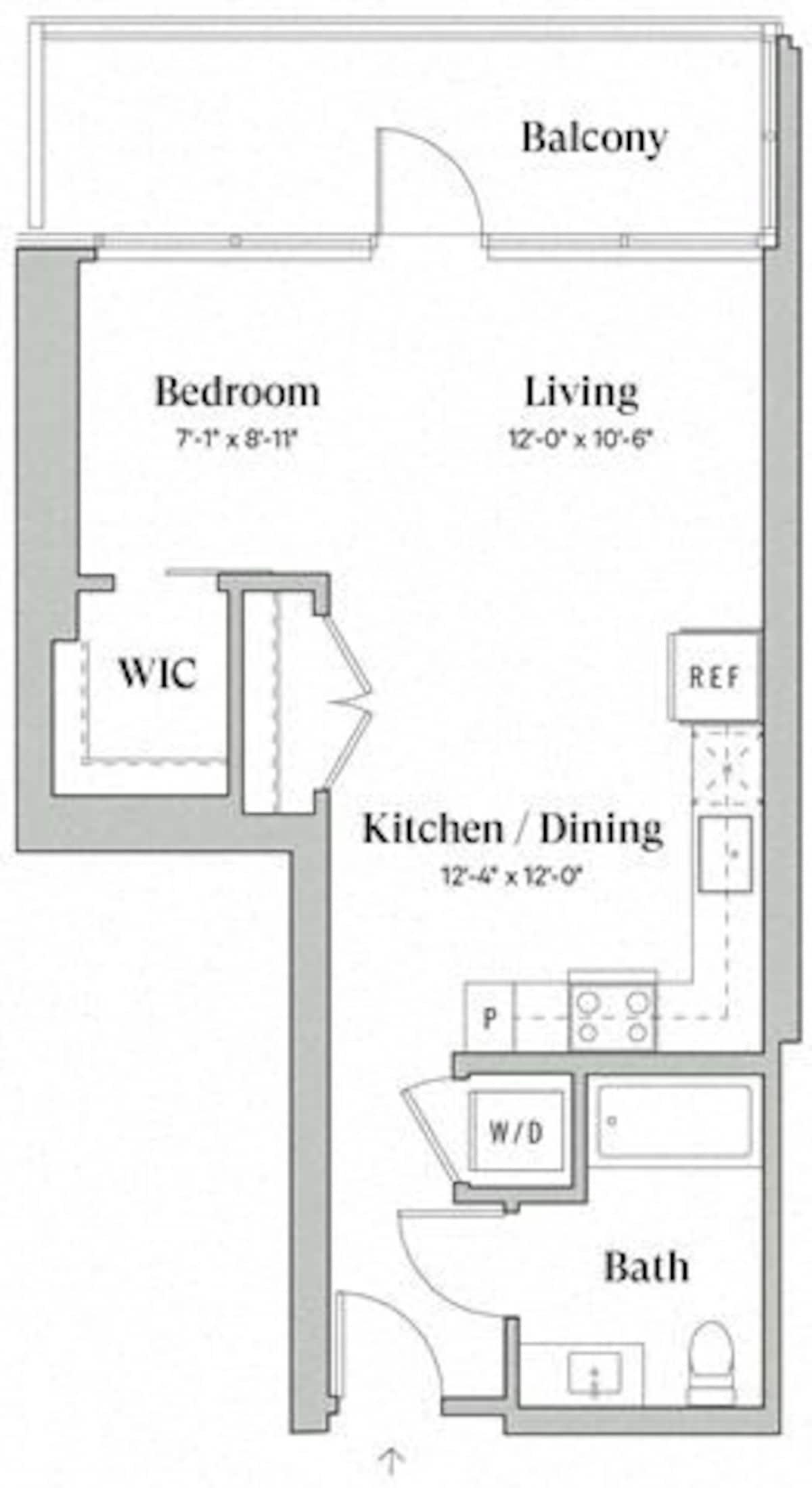Floorplan diagram for A2, showing Studio