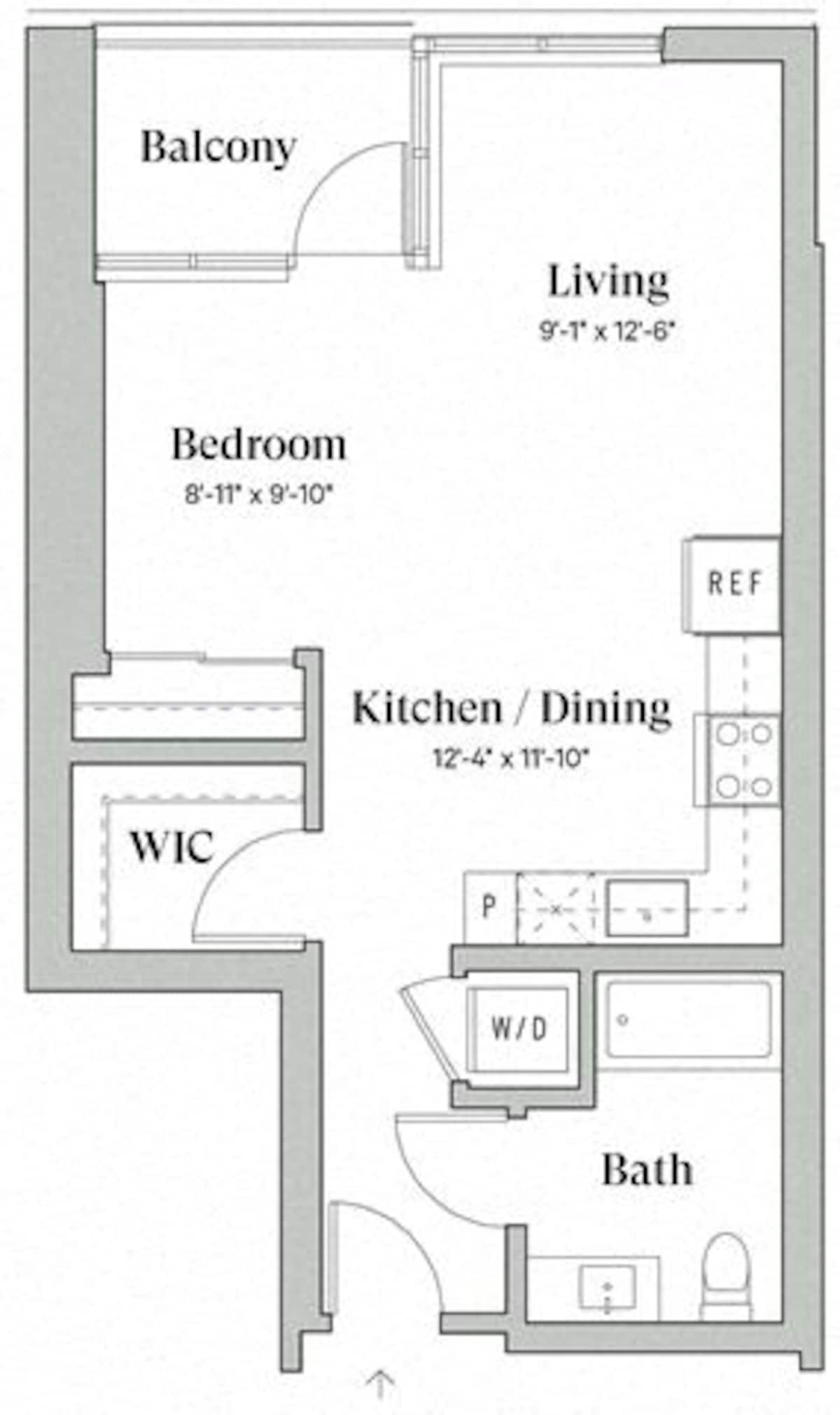 Floorplan diagram for A3, showing Studio