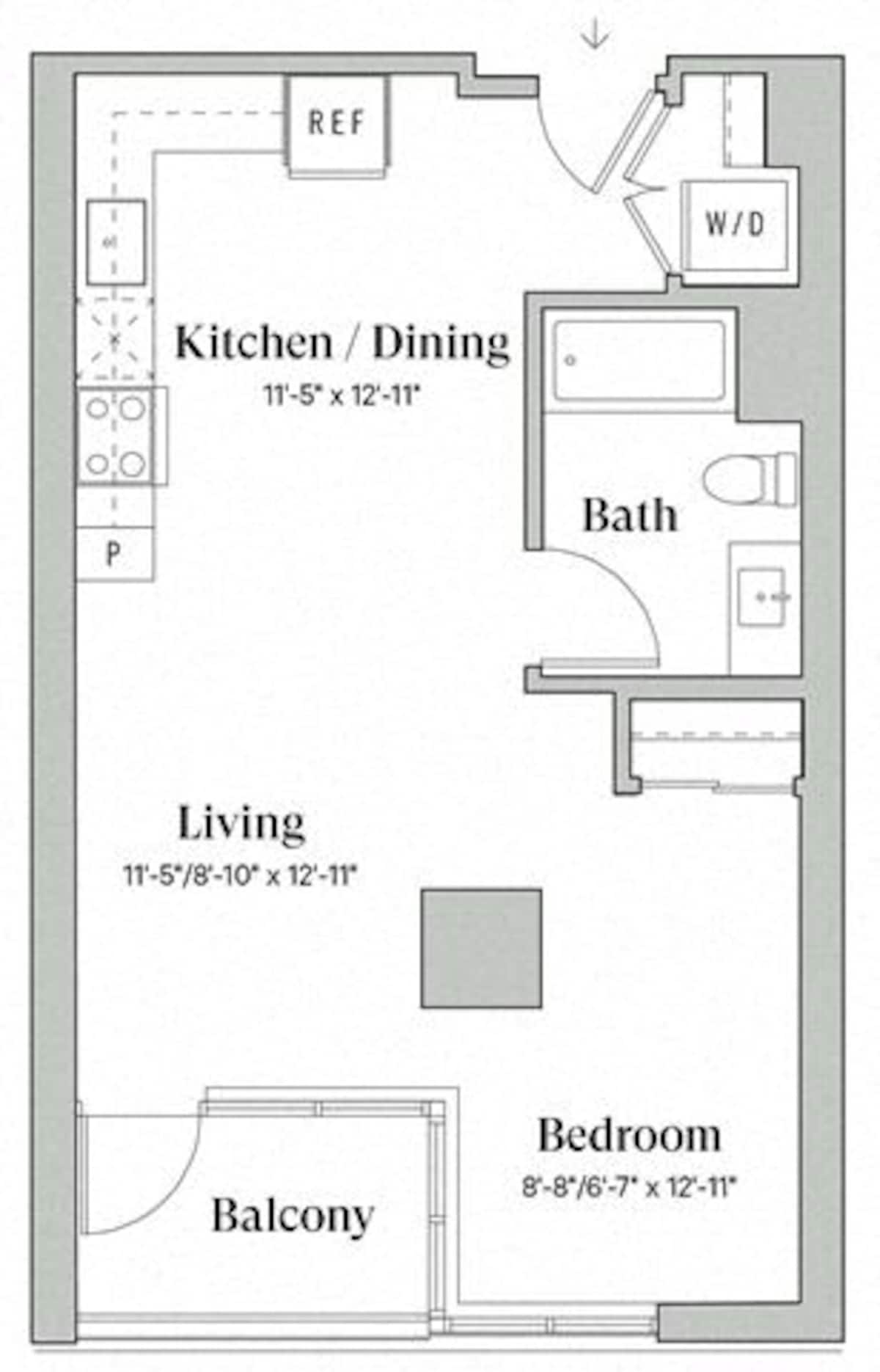 Floorplan diagram for A4a, showing Studio